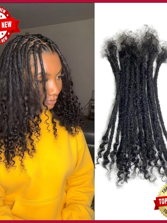 10 Inch Human Hair Dreadlock Extensions 30 Strands Curly Ends